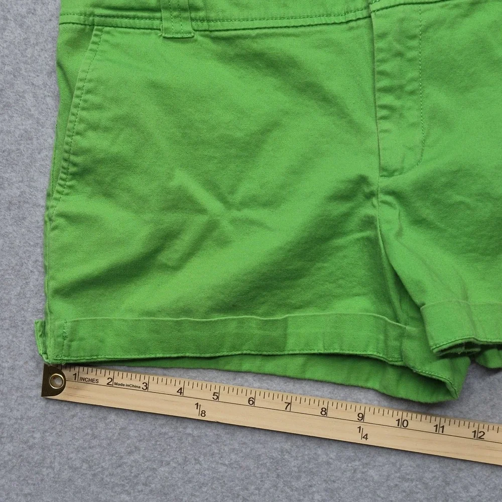 New York & Company Shorts Womens 8 Green Flat Front Stretch Cotton Preppy Summer